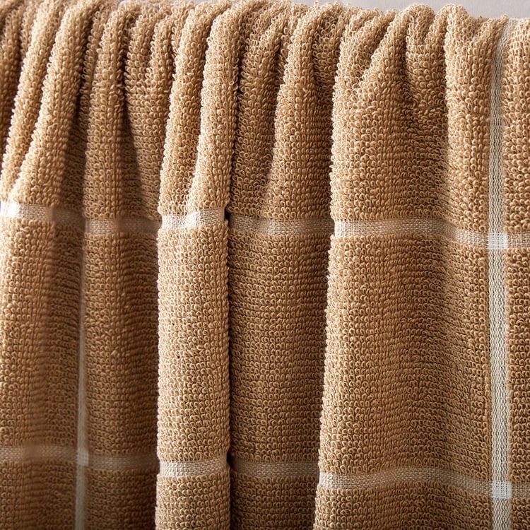 Pacific-Emery Bursa Cotton Checked Bath Towel - 140x70cm