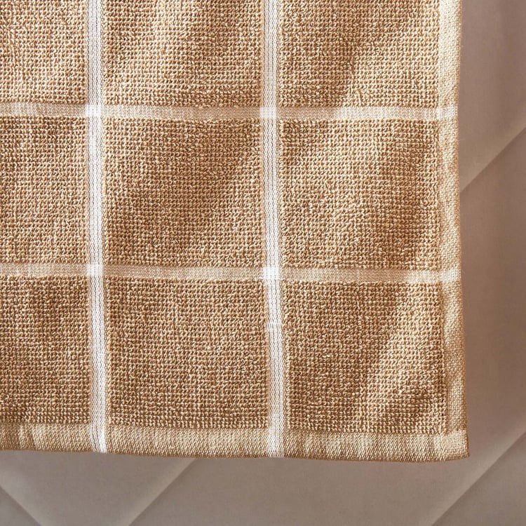 Pacific-Emery Bursa Set of 3 Cotton Checked Hand Towels - 60x40cm