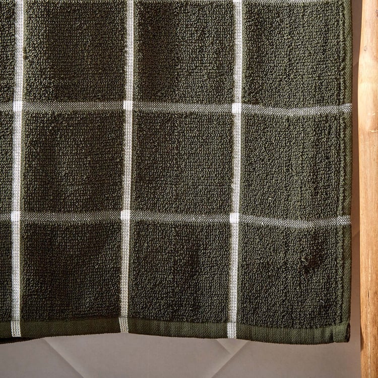 Pacific-Emery Bursa Cotton Checked Bath Towel - 140x70cm