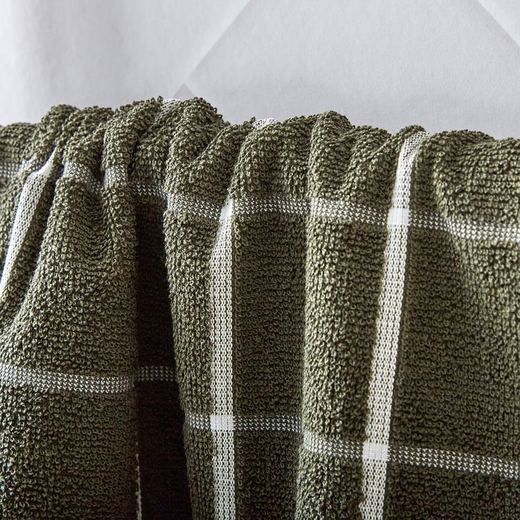 Pacific-Emery Bursa Set of 3 Cotton Checked Hand Towels - 60x40cm