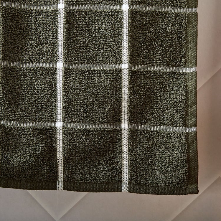 Pacific-Emery Bursa Set of 3 Cotton Checked Hand Towels - 60x40cm