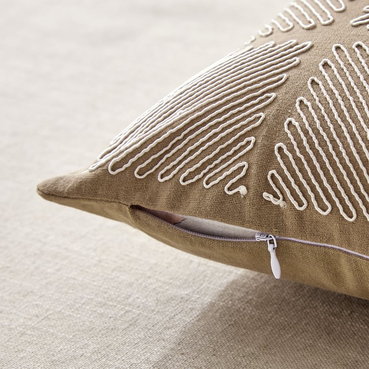 Whales Cord Embroidered Cushion Cover - 40x40cm