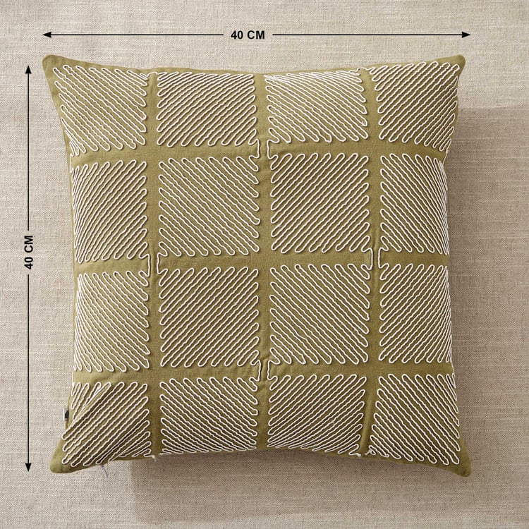 Whales Cord Embroidered Cushion Cover - 40x40cm