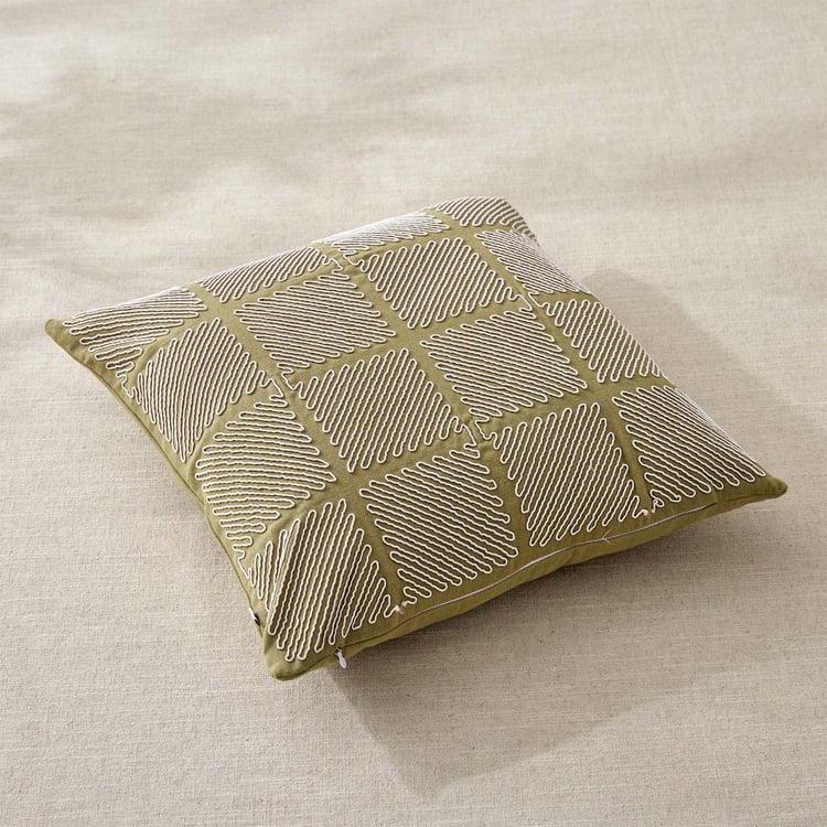 Whales Cord Embroidered Cushion Cover - 40x40cm