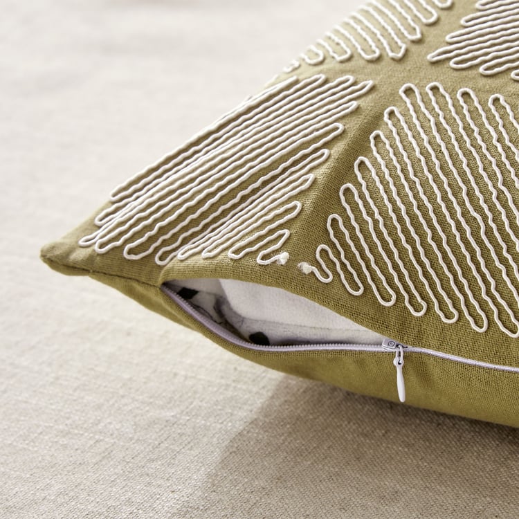Whales Cord Embroidered Cushion Cover - 40x40cm