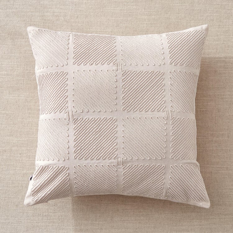 Whales Cord Embroidered Cushion Cover - 40x40cm