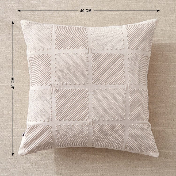 Whales Cord Embroidered Cushion Cover - 40x40cm