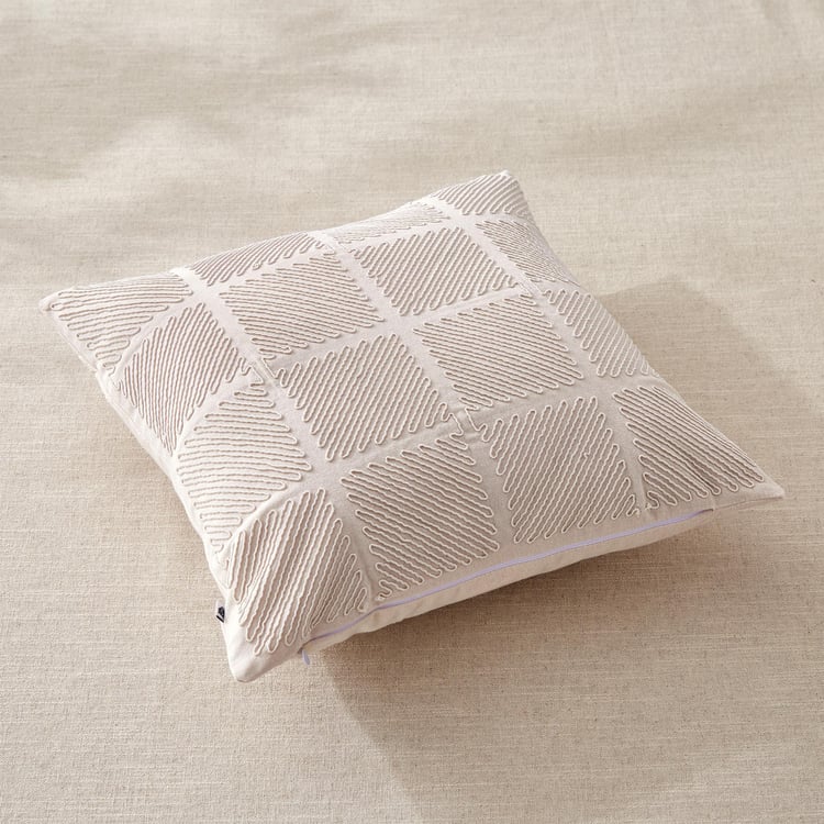 Whales Cord Embroidered Cushion Cover - 40x40cm