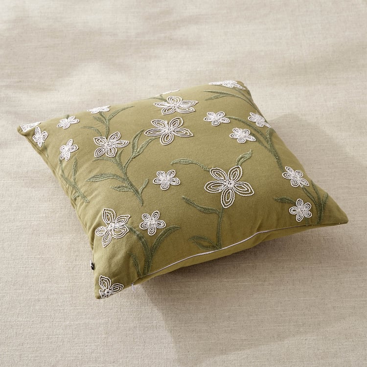 Whales Cord Embroidered Cushion Cover - 40x40cm