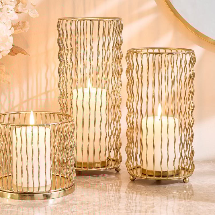 Ember Opt Metal Zig-Zag Pillar Candle Holder