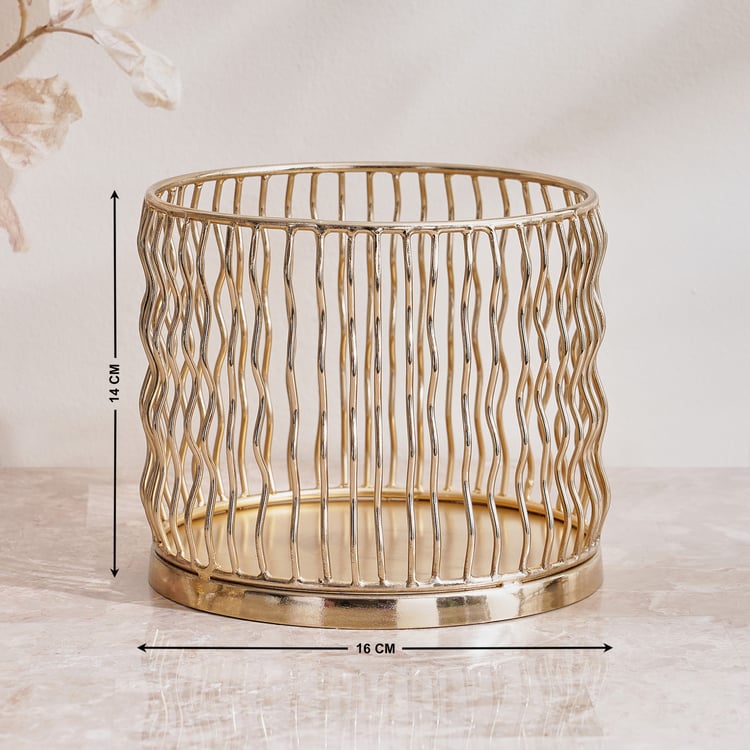 Ember Opt Metal Zig-Zag Pillar Candle Holder
