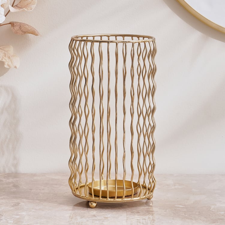 Ember Opt Metal Zig Zag Candle Holder - Small