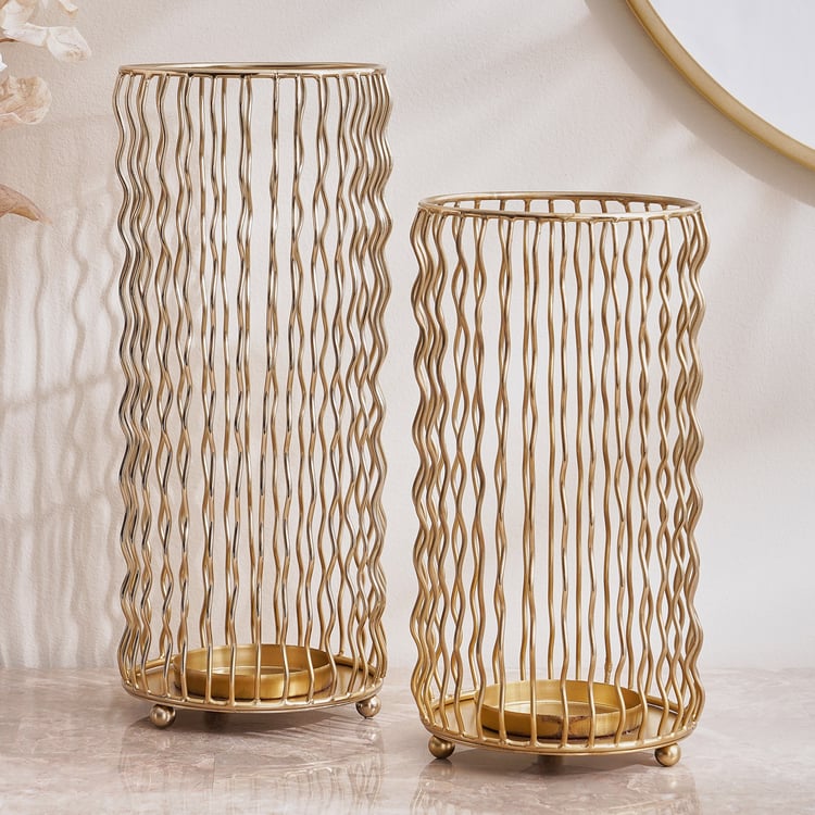 Ember Opt Metal Zig Zag Candle Holder - Small