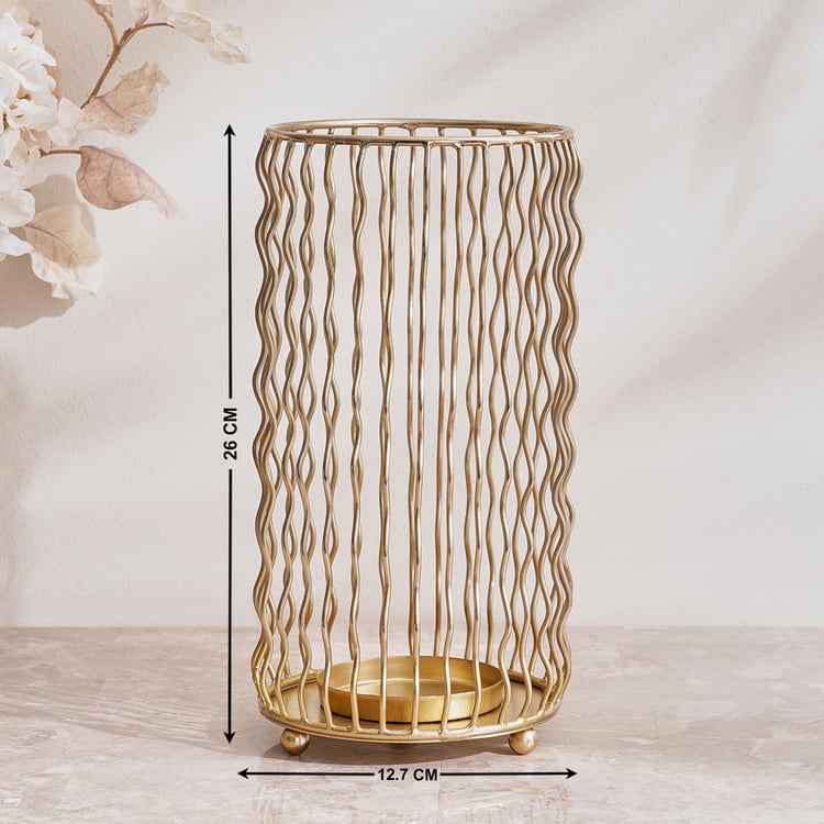 Ember Opt Metal Zig Zag Candle Holder - Small