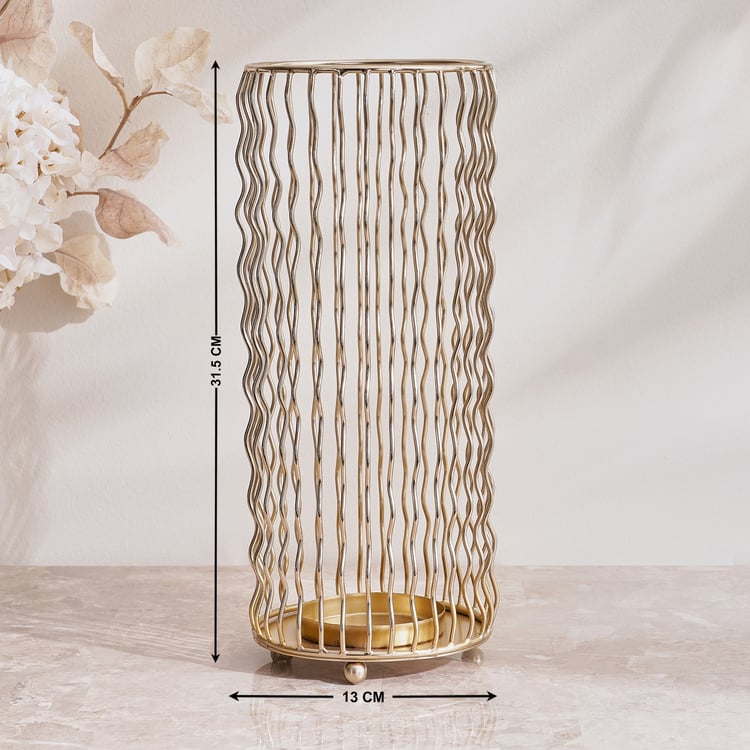 Ember Opt Metal Zig Zag Candle Holder - Large