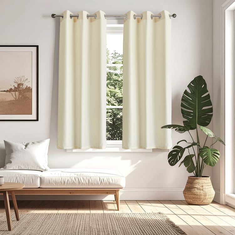 Sierra Set of 2 Woven Light Filtering Window Curtains - 5ft
