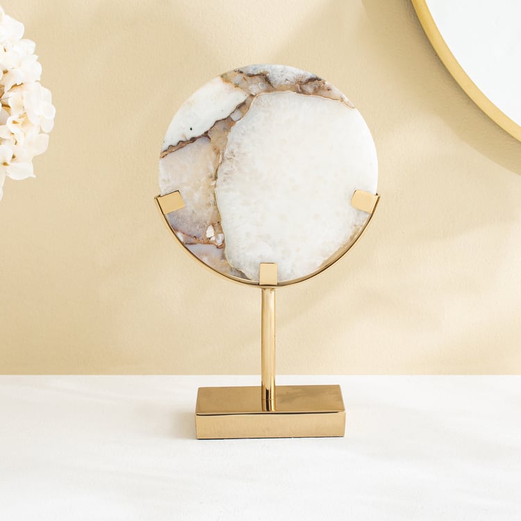 Grantley Opt Onyxia Marble Disk Table Accent