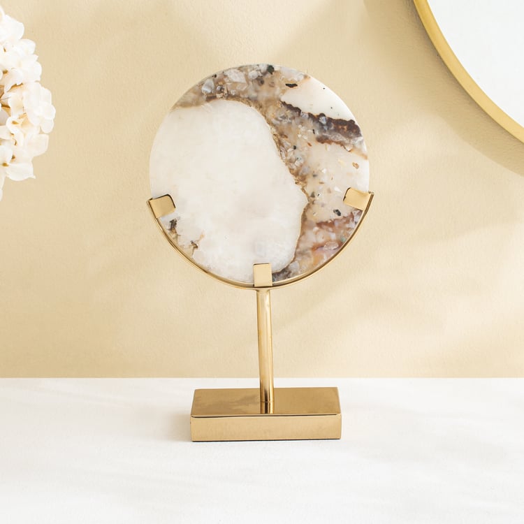 Grantley Opt Onyxia Marble Disk Table Accent