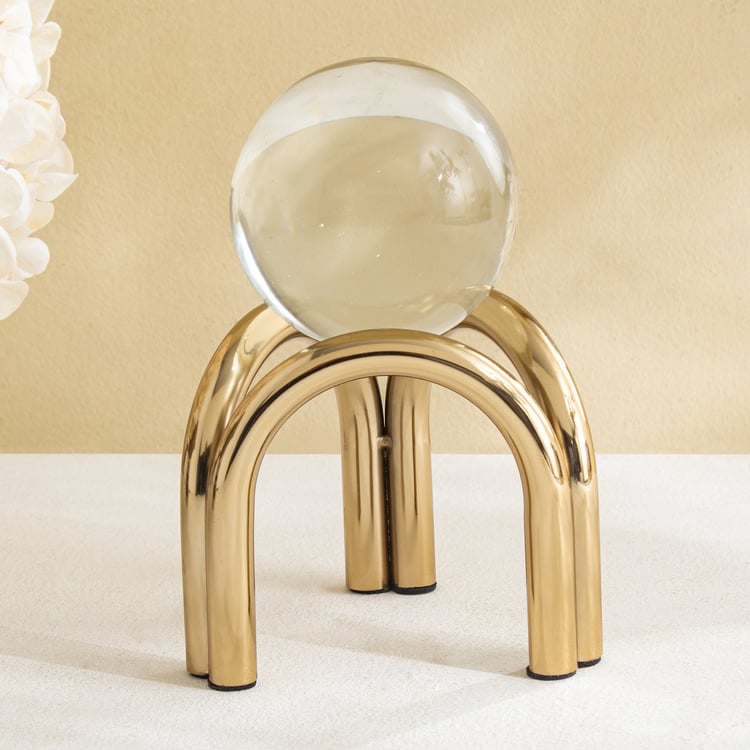 Grantley Opt Gildora Metal and Glass Ball Table Accent