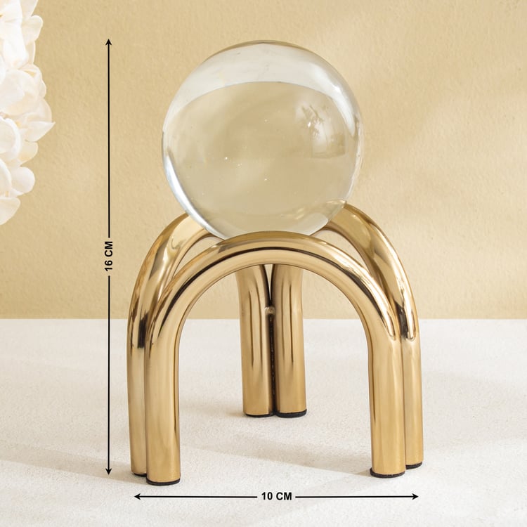 Grantley Opt Gildora Metal and Glass Ball Table Accent