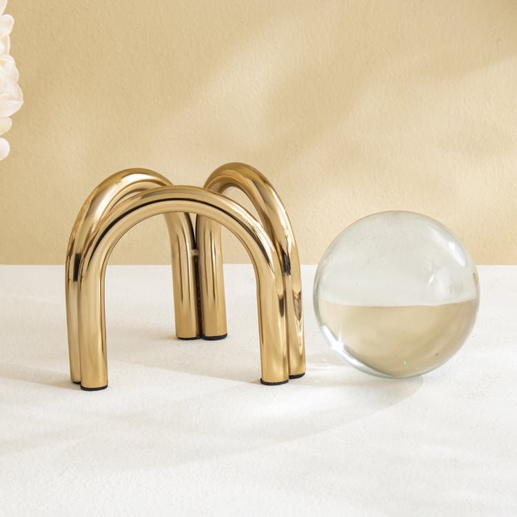 Grantley Opt Gildora Metal and Glass Ball Table Accent