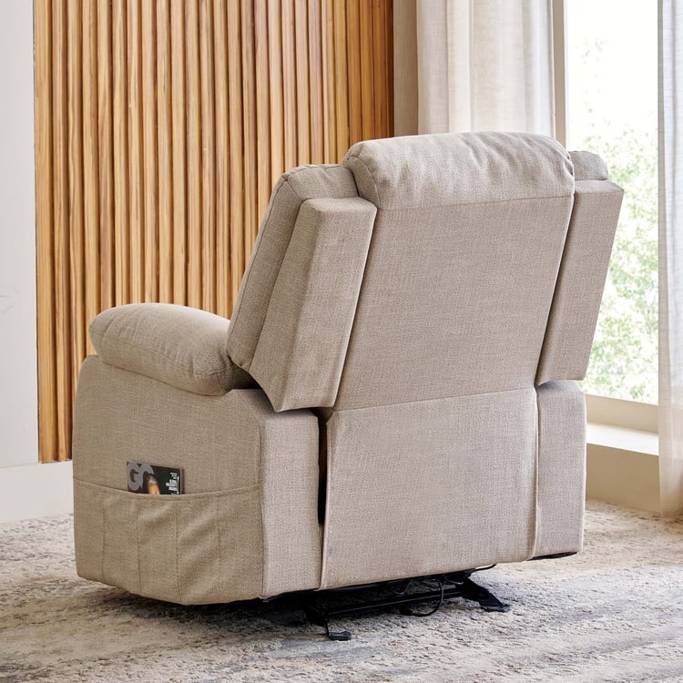 Denver Fabric 1-Seater Electric Recliner - Beige