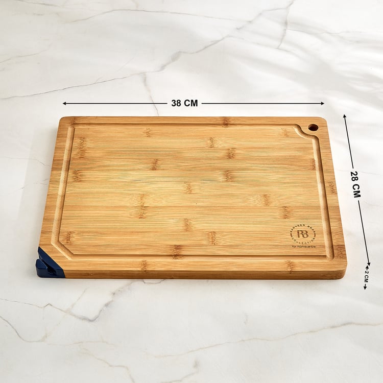 Regal Luxe Tranquil Bamboo Chopping Board with Knife Sharpener - Large