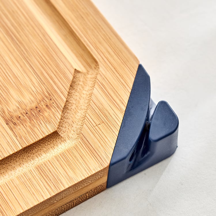 Regal Luxe Tranquil Bamboo Chopping Board with Knife Sharpener - Large