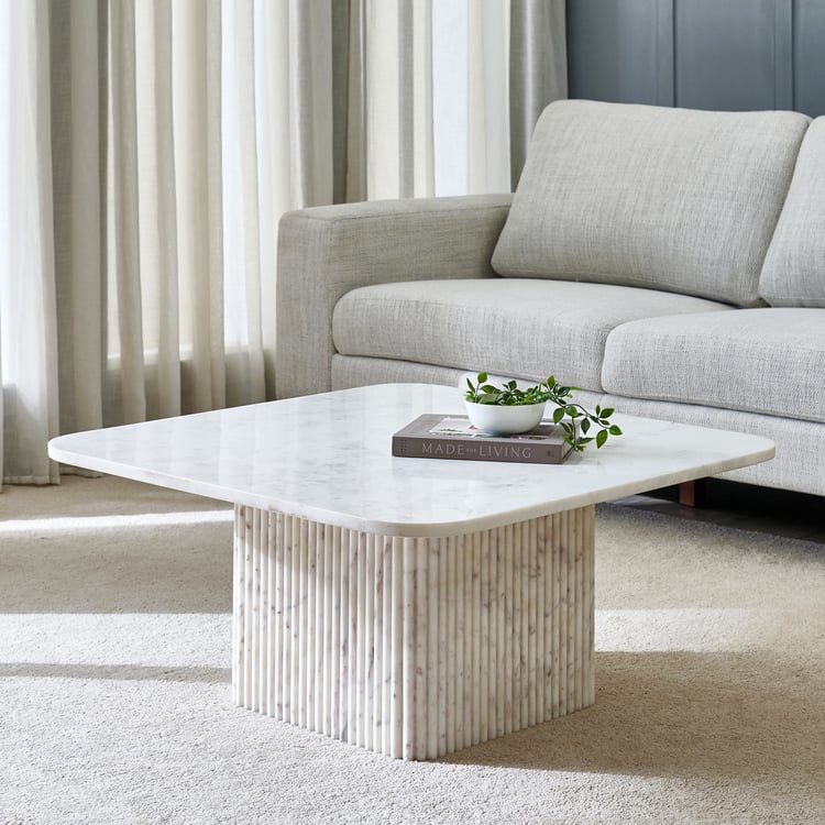 Odessa Marble Top Coffee Table - White