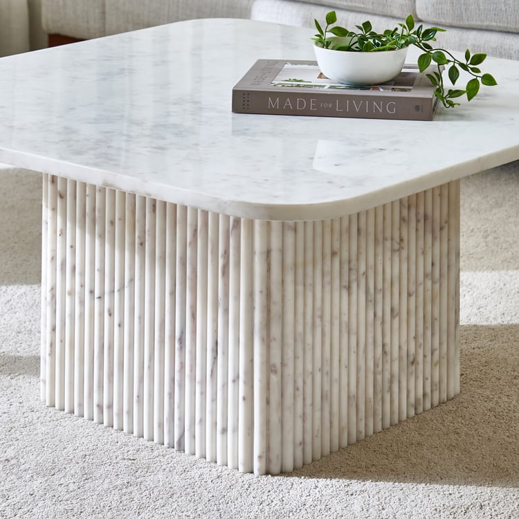 Odessa Marble Top Coffee Table - White