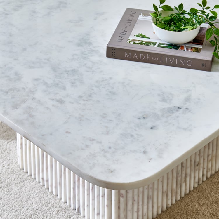 Odessa Marble Top Coffee Table - White