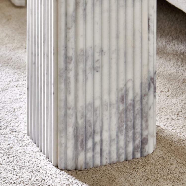 Odessa Marble Top End Table - White
