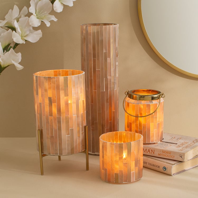 Tamaira Cade Glass Long Strip Candle Holder with Stand
