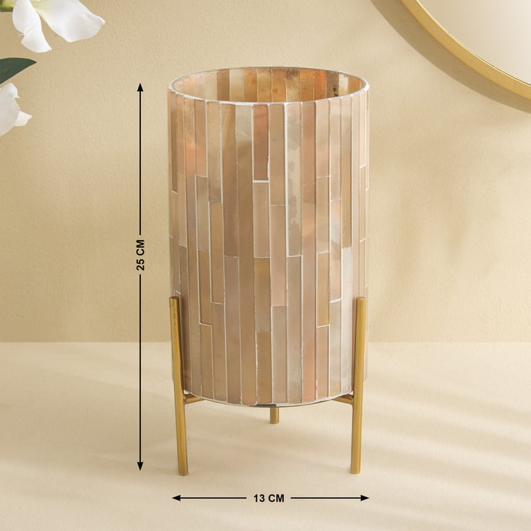 Tamaira Cade Glass Long Strip Candle Holder with Stand