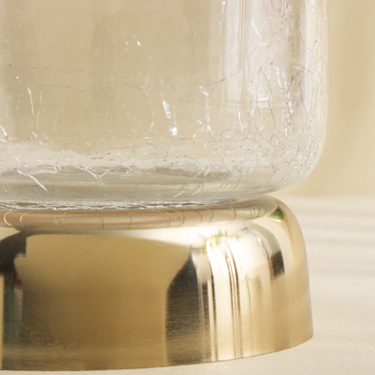 Tamaira Crepe Glass Crackle Hurricane Candle Holder