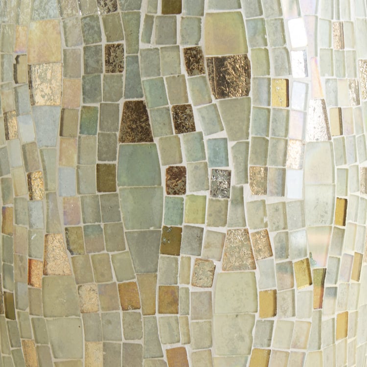 Tamaira Plume Glass Mosaic Hurricane Candle Holder