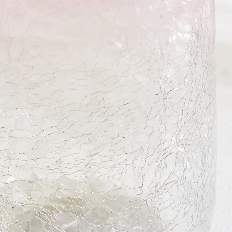 Tamaira Crepe Glass Crackle Vase with Metal Rim