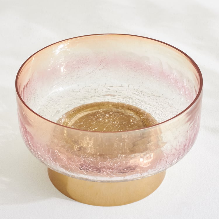 Tamaira Crepe Glass Crackle Decorative Bowl