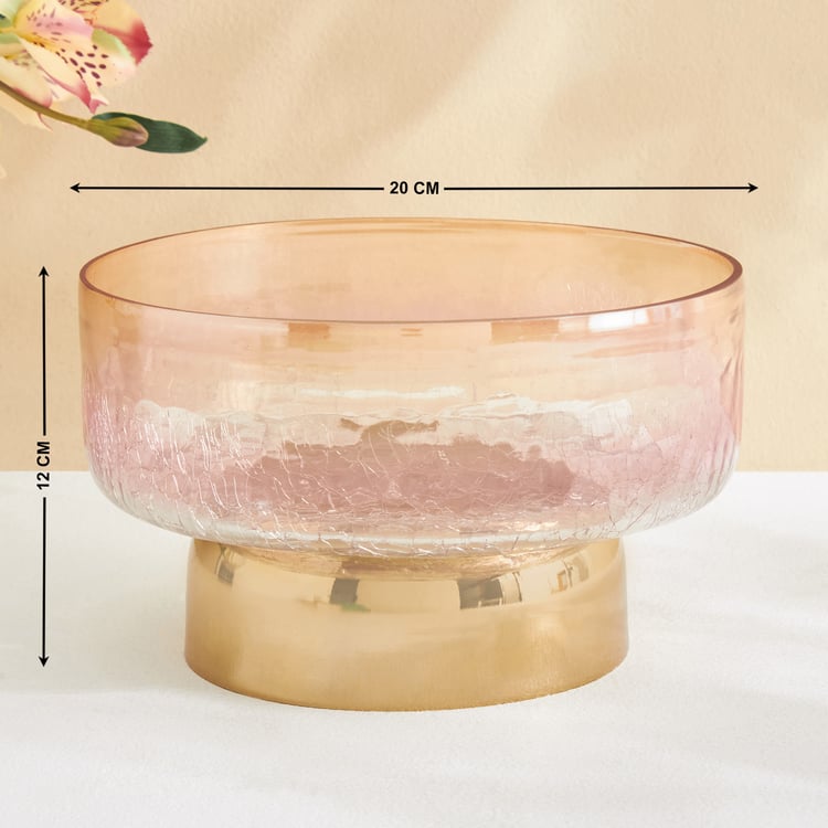 Tamaira Crepe Glass Crackle Decorative Bowl