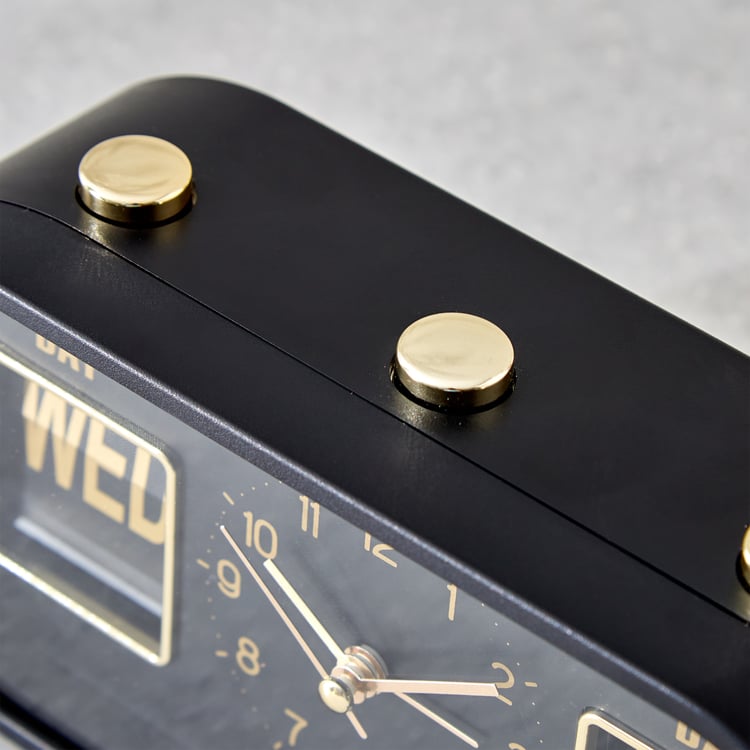 Casablanca Gloss Table Alarm Clock with Day and Date - 20x6x9cm