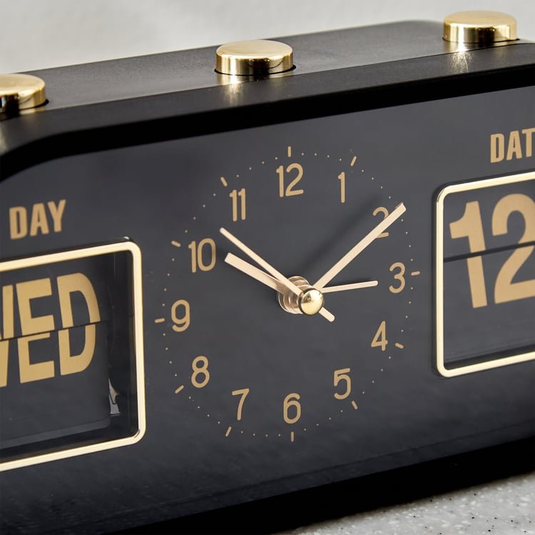 Casablanca Gloss Table Alarm Clock with Day and Date - 20x6x9cm