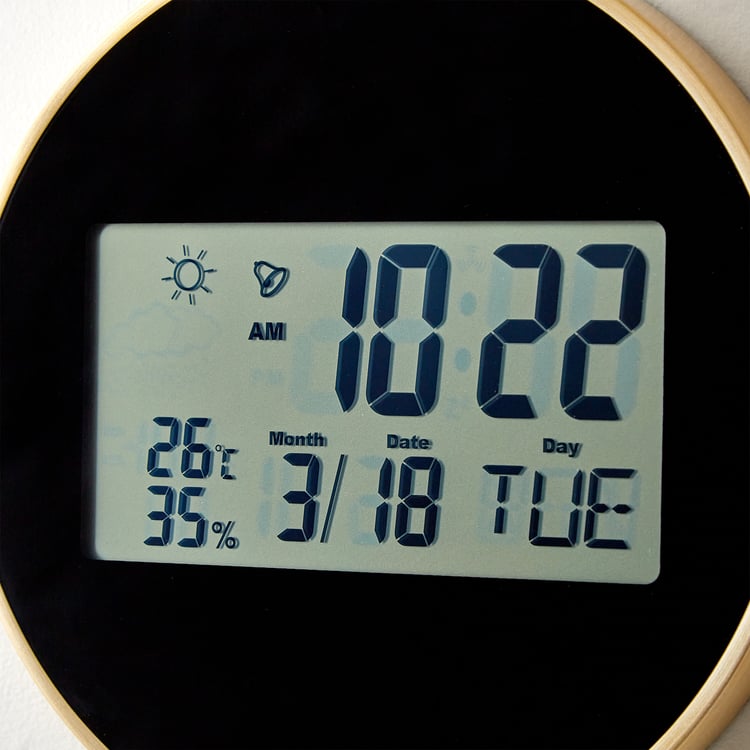 Casablanca Luxe Metal Digital Wall Clock - 25cm