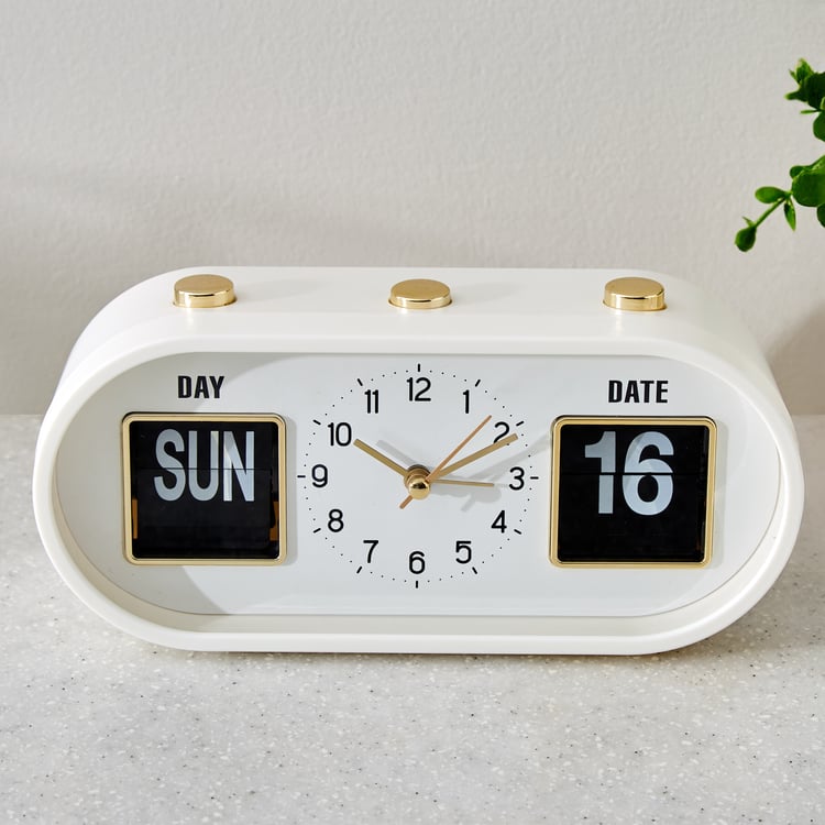 Casablanca Gloss Table Clock with Day and Date - 20x6x9cm