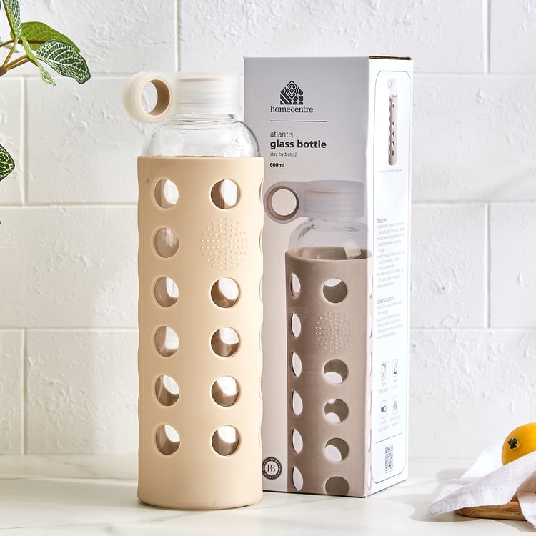 Atlantis Dune Bowen Glass Water Bottle with Pouch - 600ml