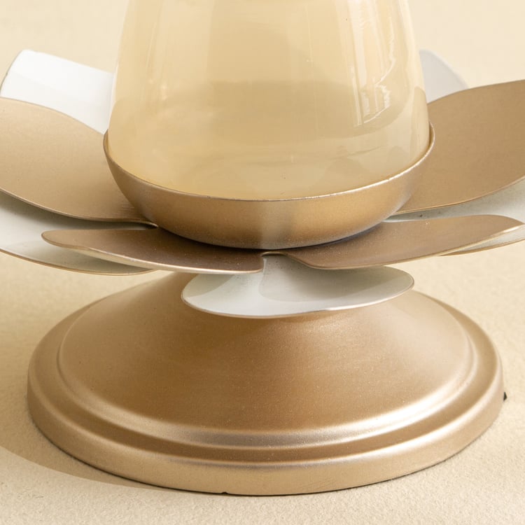 Tamaira Kamal Set of 2 Metal Lotus T-Light Holders