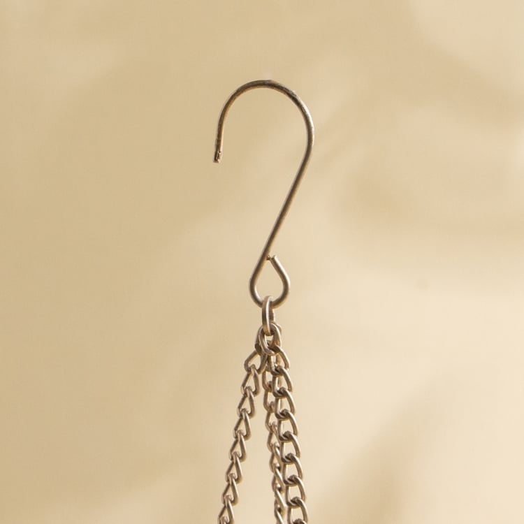 Tamaira Kamal Set of 2 Metal Lotus Hanging T-Light Holders