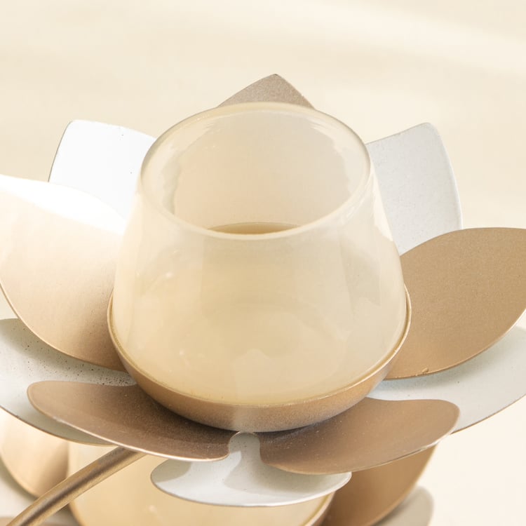 Tamaira Kamal Metal Lotus Multi Votive Candle Holder