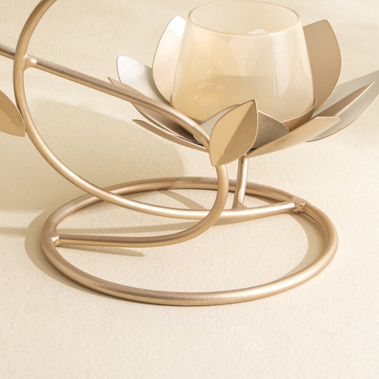 Tamaira Kamal Metal Lotus Multi Votive Candle Holder
