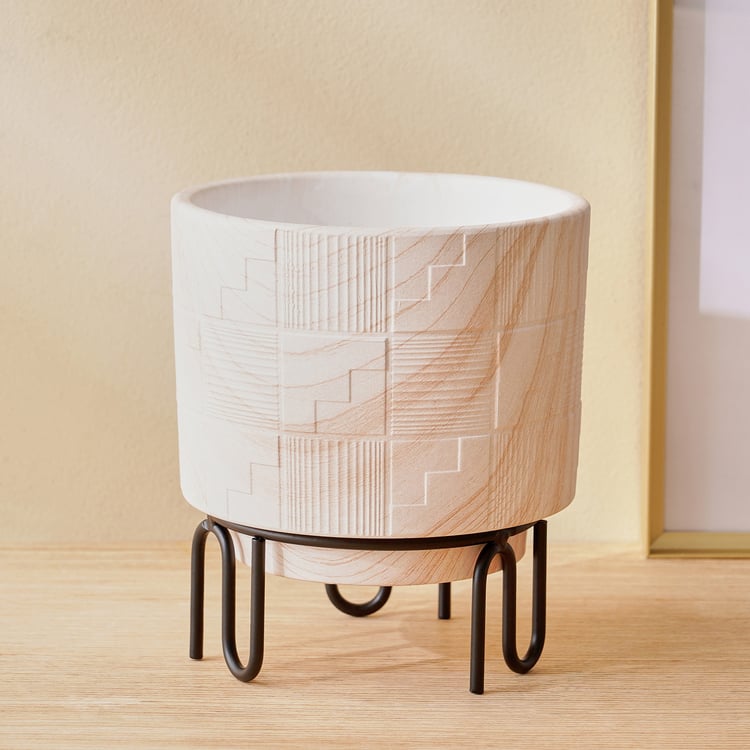 Gloria Earthy Terracotta Floor Planter with Stand