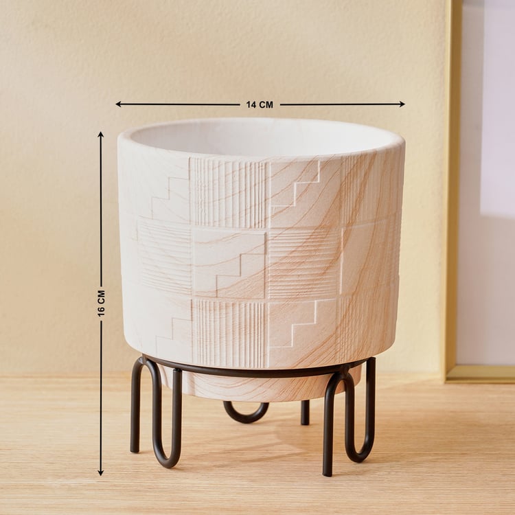 Gloria Earthy Terracotta Floor Planter with Stand